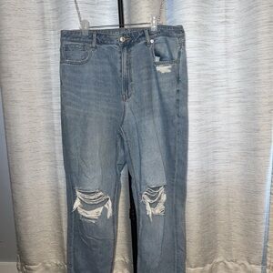 American Eagle Outfitters Light Blue Distressed Jeans 14